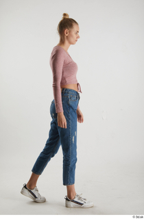 Kate Jones  1 blue jeans casual dressed pink long…